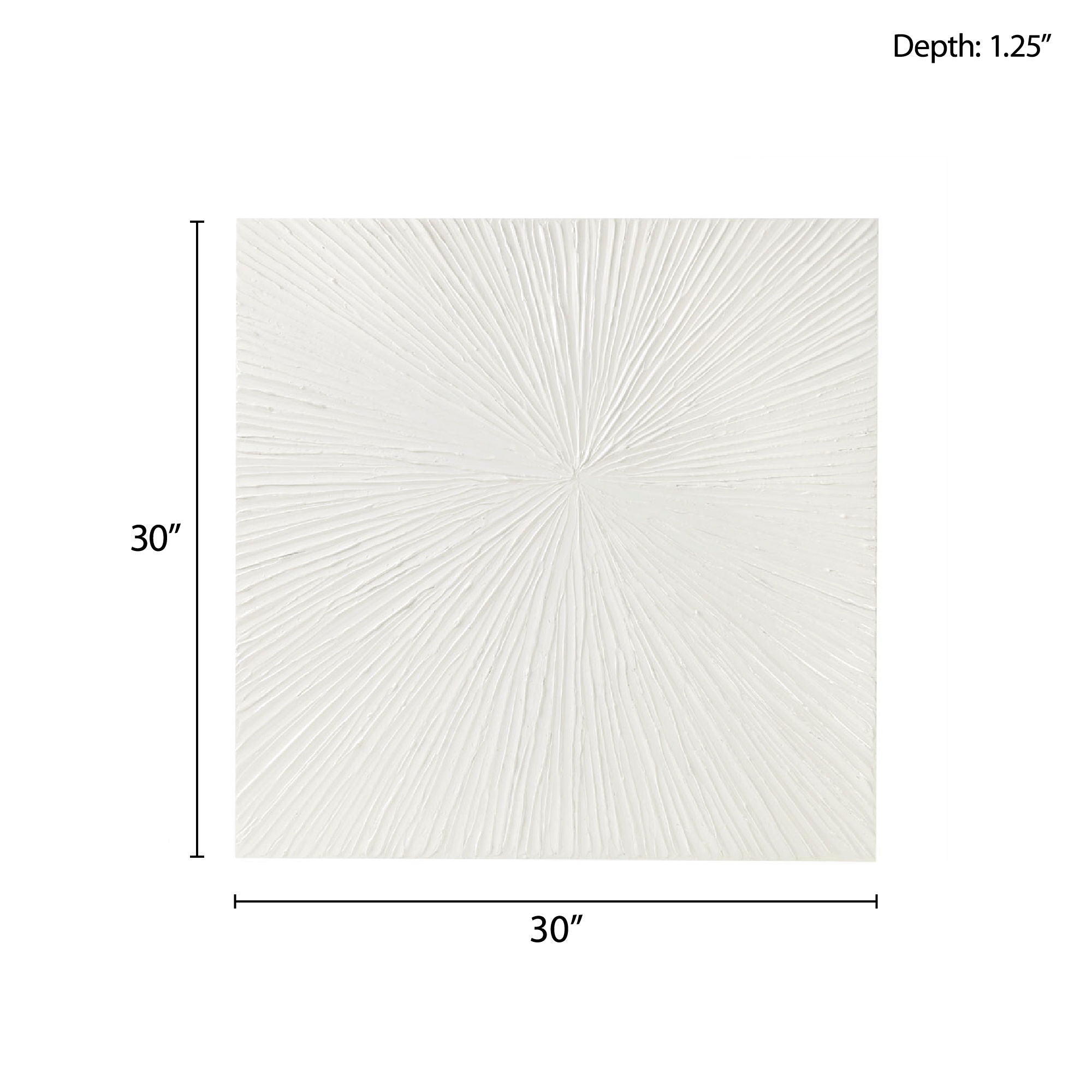 Sunburst - 100% Hand Painted Dimensional Wall Decor - White