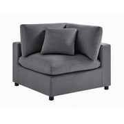 Cassandra - Corner Wedge Chair - Charcoal Gray