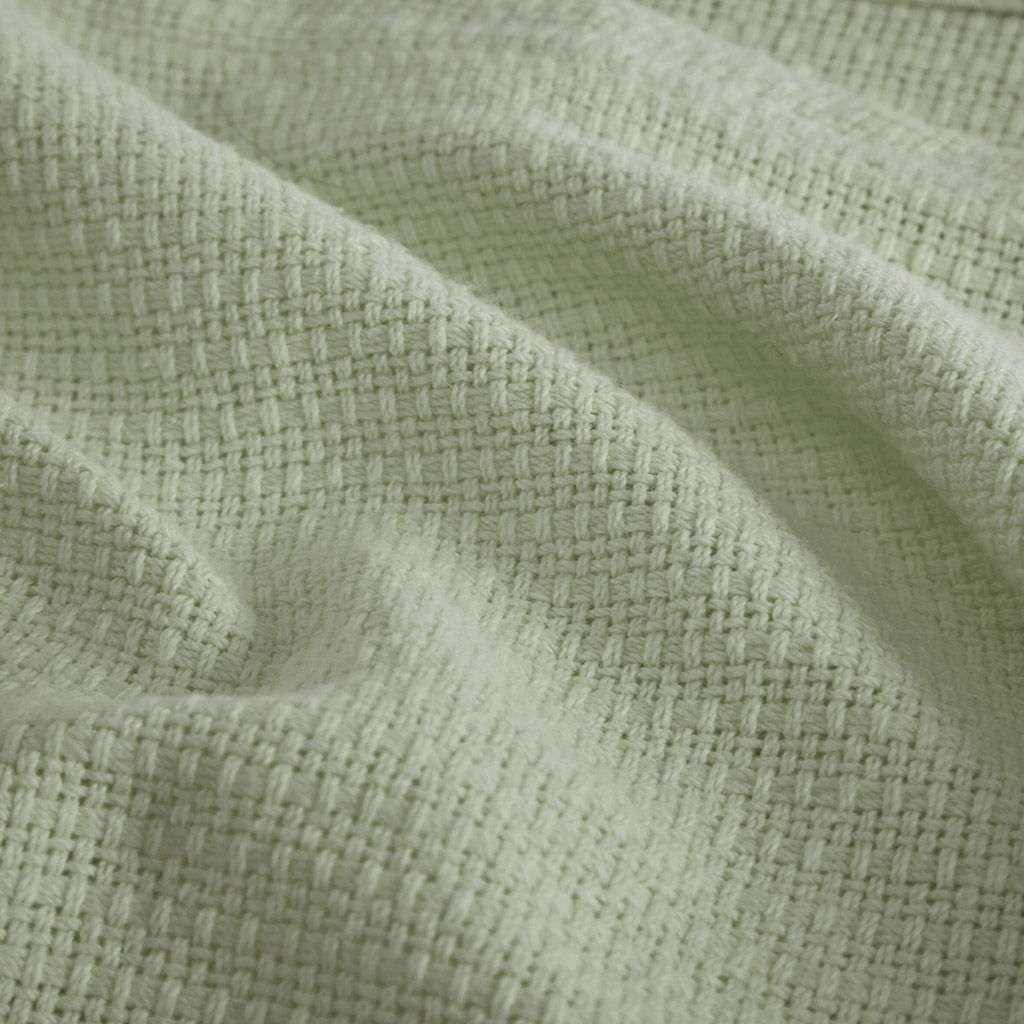Freshspun Basketweave - Twin Cotton Blanket - Green