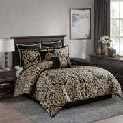Odette - 8 Piece King Comforter Set - Black