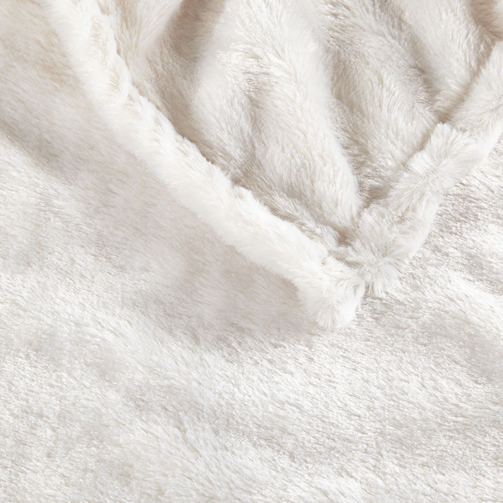 Heated Duke - Faux Fur Heated Throw - Ivory