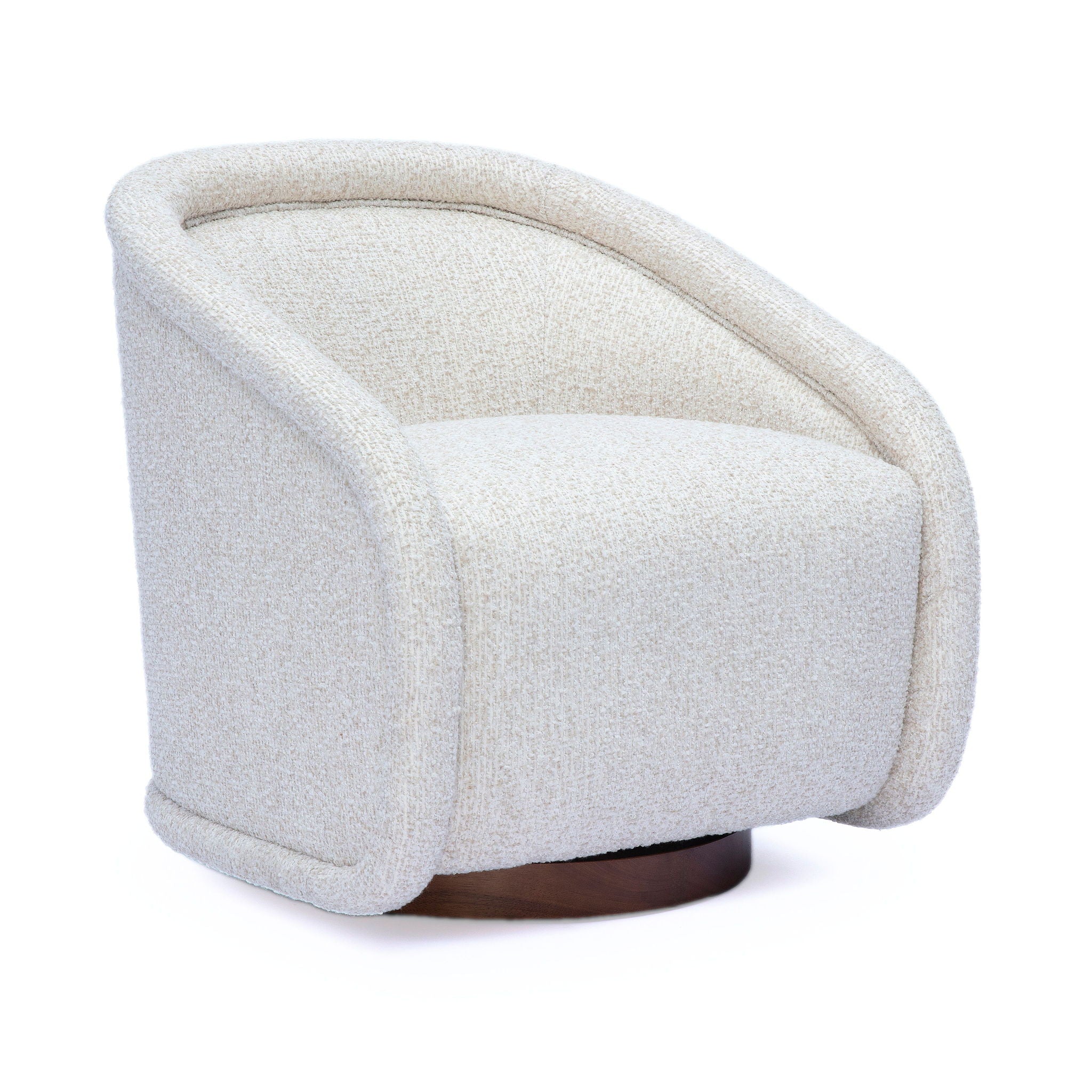 Clarke - Heavy Performance Boucle Swivel Accent Chair - Cream