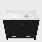 Bathroom Vanity Set, Fluted Cabinet, Soft Close Doors & Drawers - Black