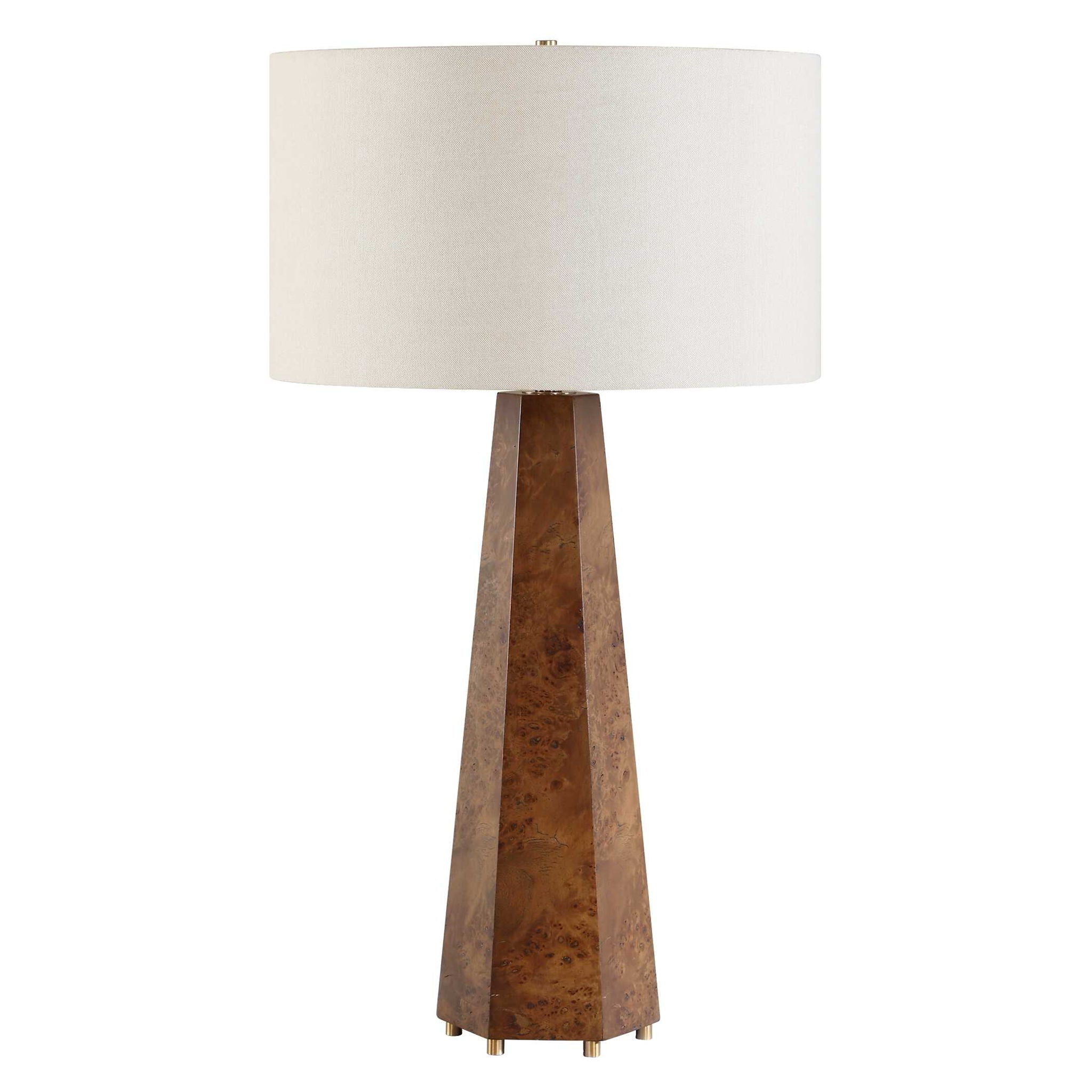 Mccaffrey - Tapered Burl Table Lamp - Woodtone