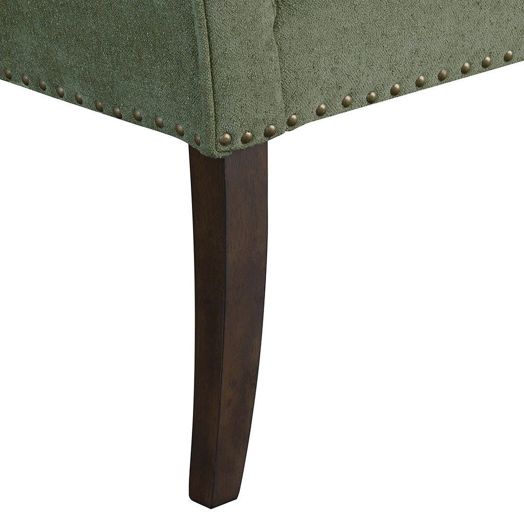 Welburn - Upholstered Bench With Back & Legs - Green
