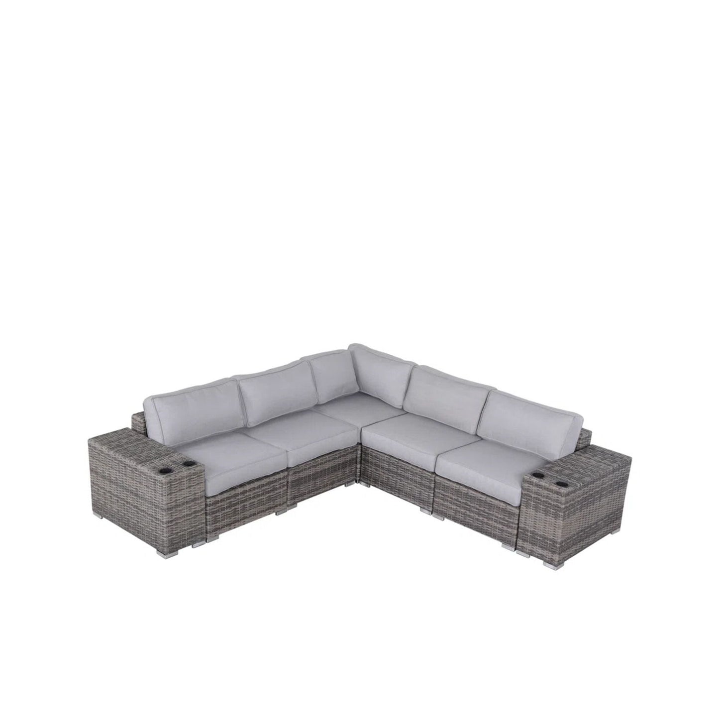 Modern Rattan Wicker Seating Group With Cushions