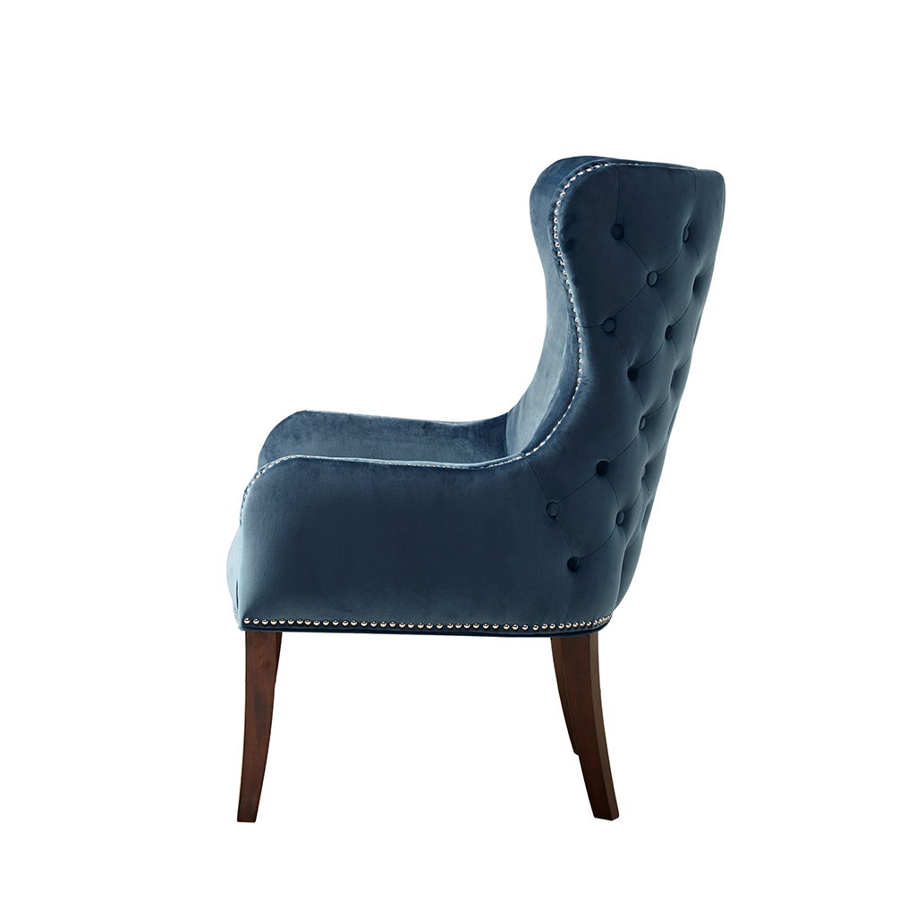 Hancock - Button Tufted Back Accent Chair - Blue