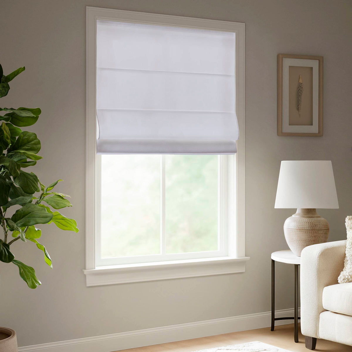 Galen Matte - 27x64" Cordless Roman Blind Galen Matte Fabric - Matte White