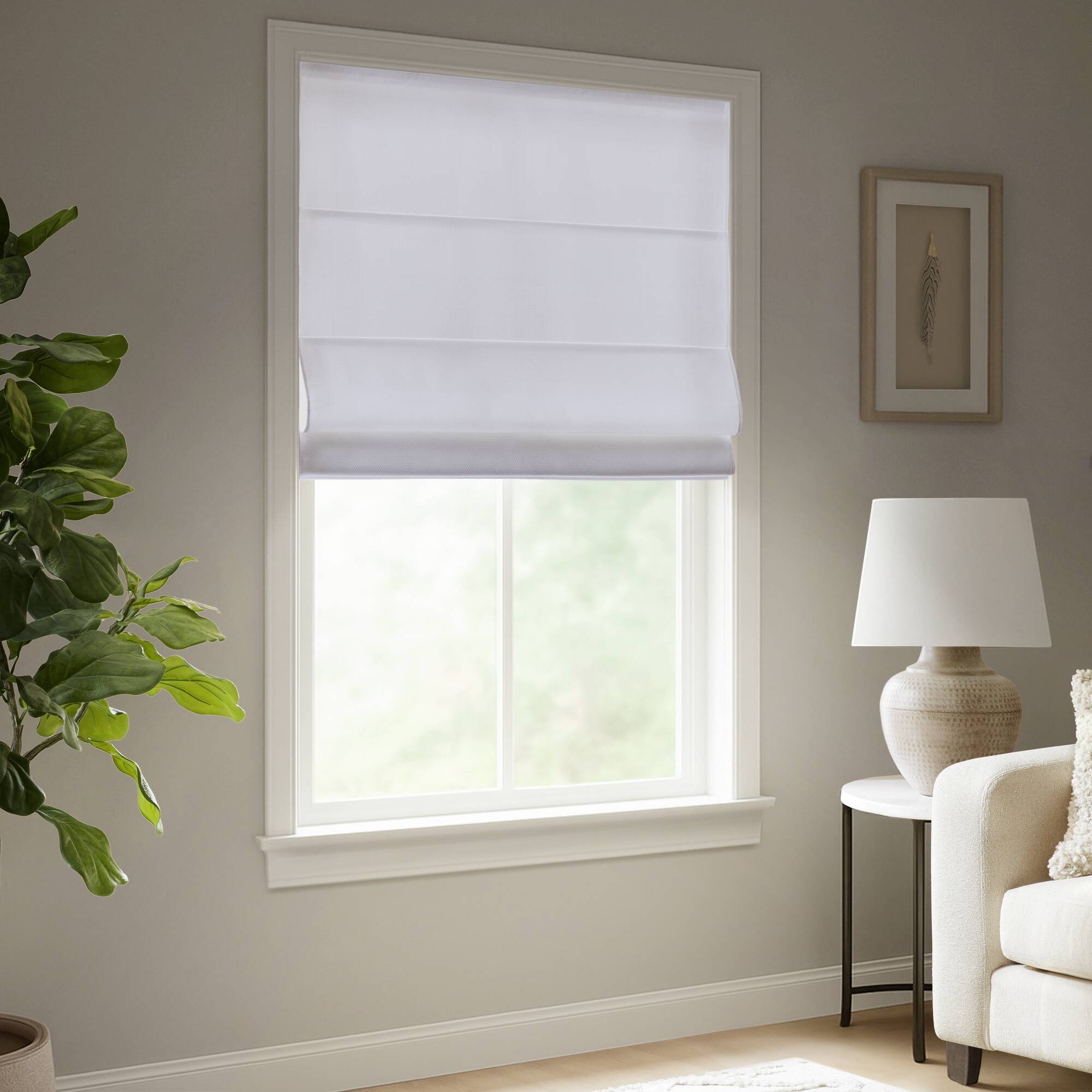 Galen Matte - 35x64" Cordless Roman Blind Galen Matte Fabric - Matte White