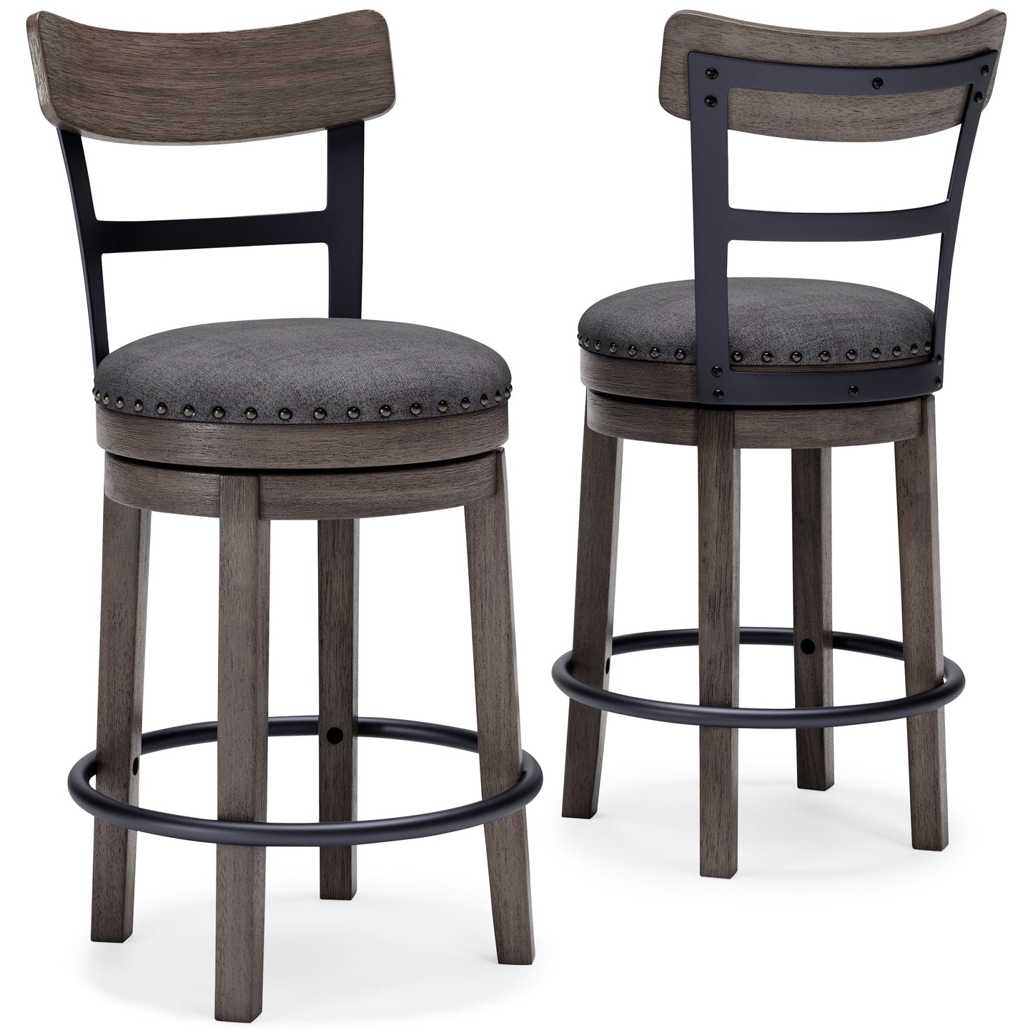Caitbrook - UPH Swivel Barstool  - Gray