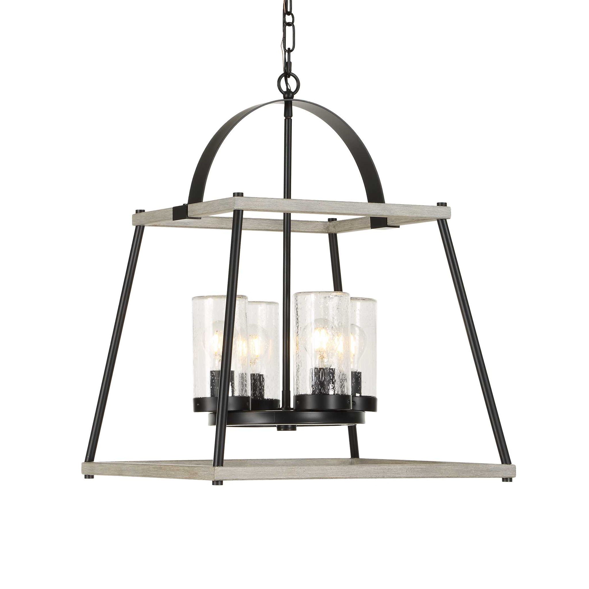 Edgecomb - 4 Light Indoor-Outdoor Pendant - Black / Gray