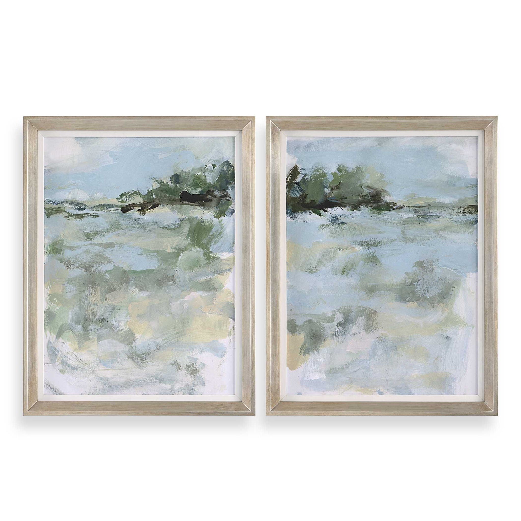 Far Away View - View Framed Prints - Light Blue