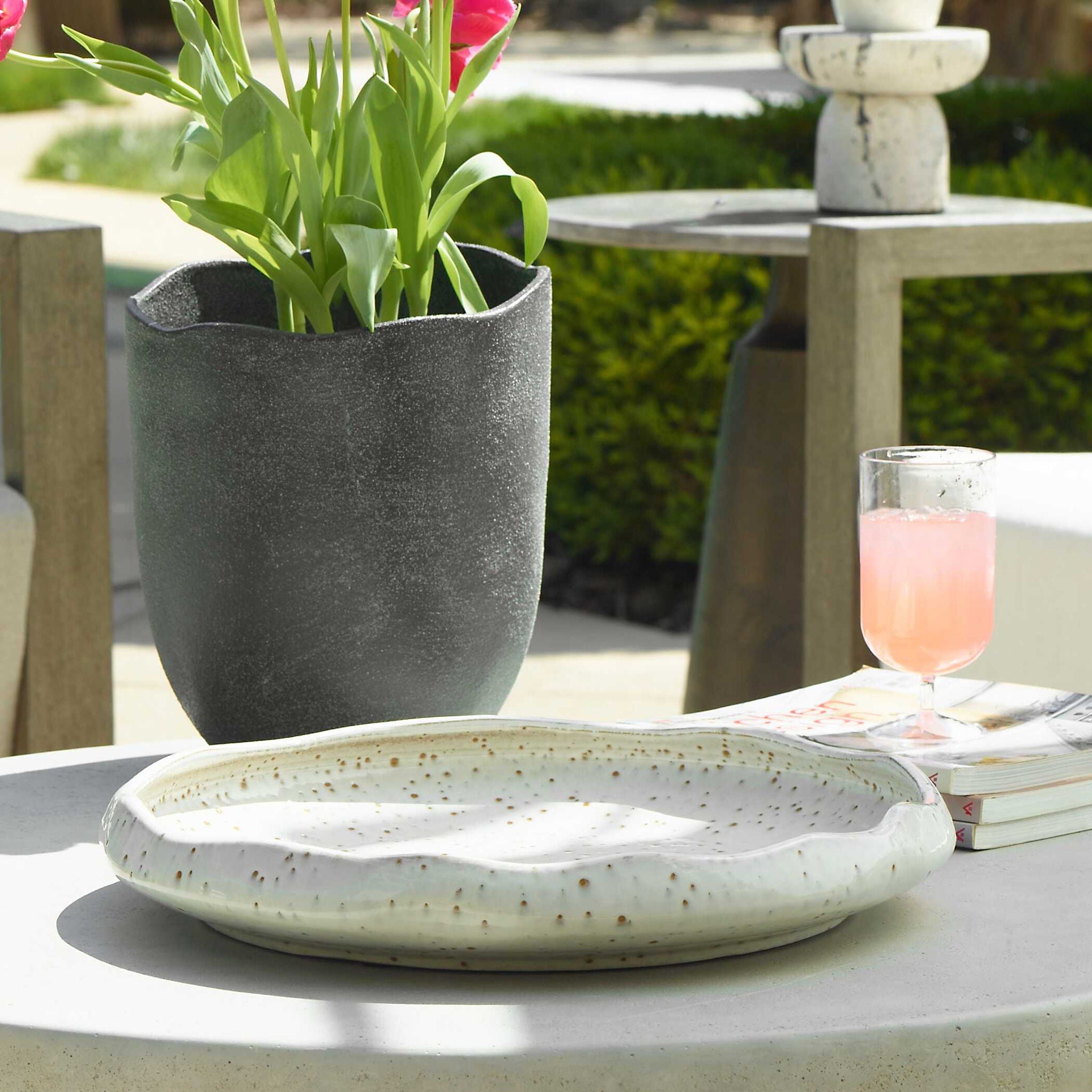 Stardust Ripple - Indoor-Outdoor Bowl - White