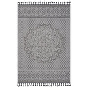 Guros - 4' X 6' Medallion Indoor / Outdoor Area Rug - Gray / White