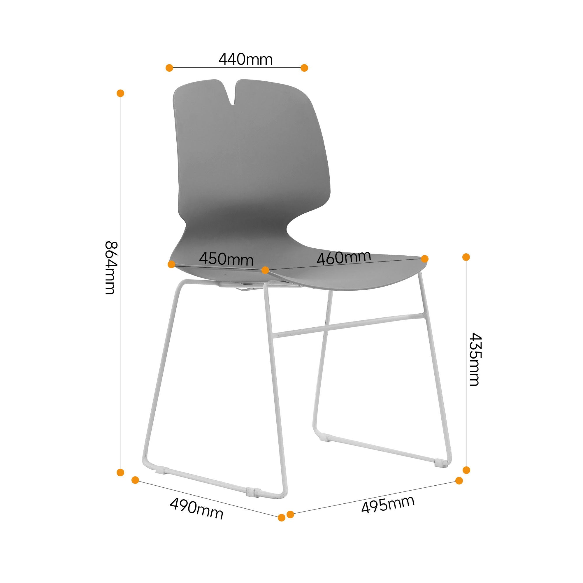 Modern Stacked Office Chairs (Set of 4)