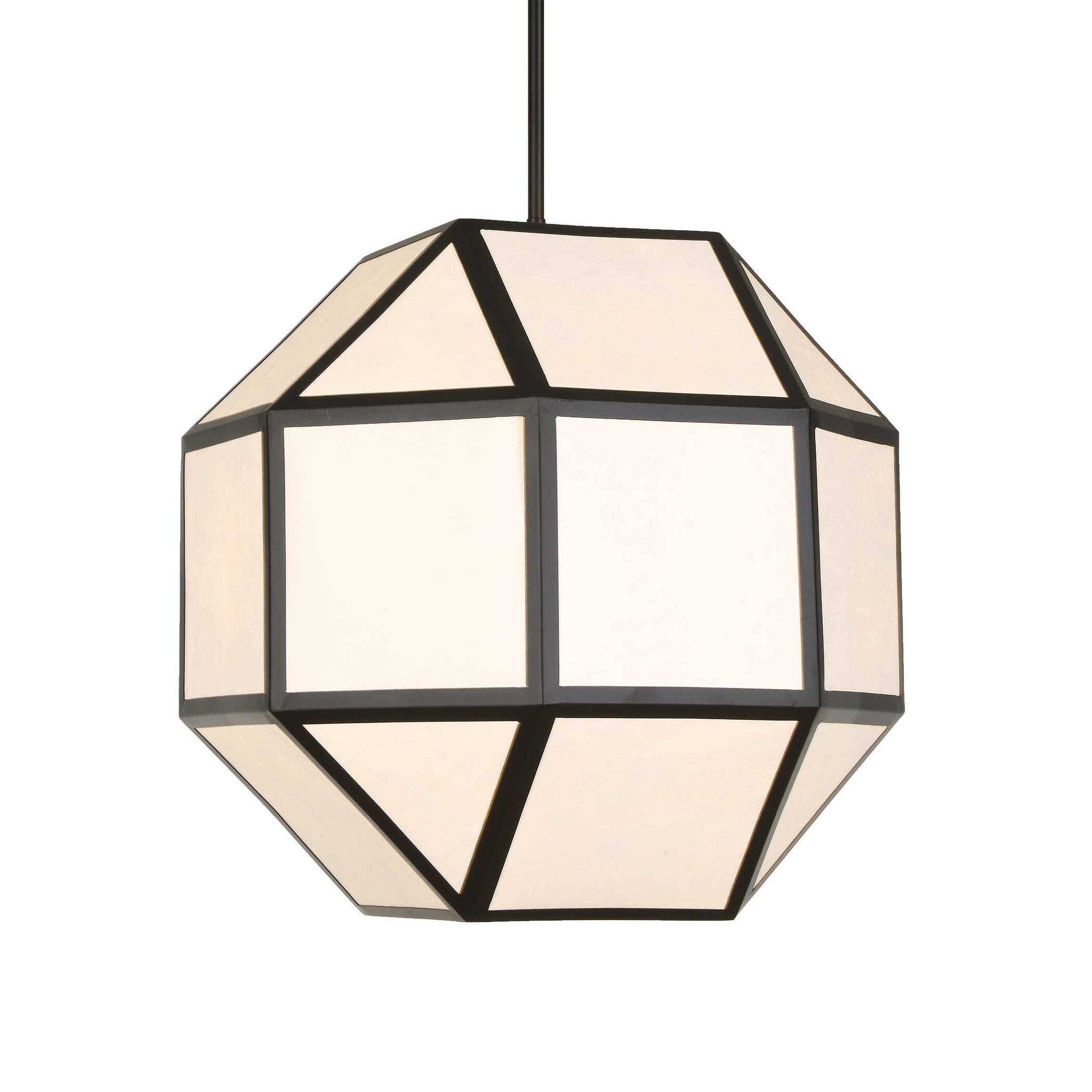 Hoi An - 4 Light Geometric Chandelier - Black