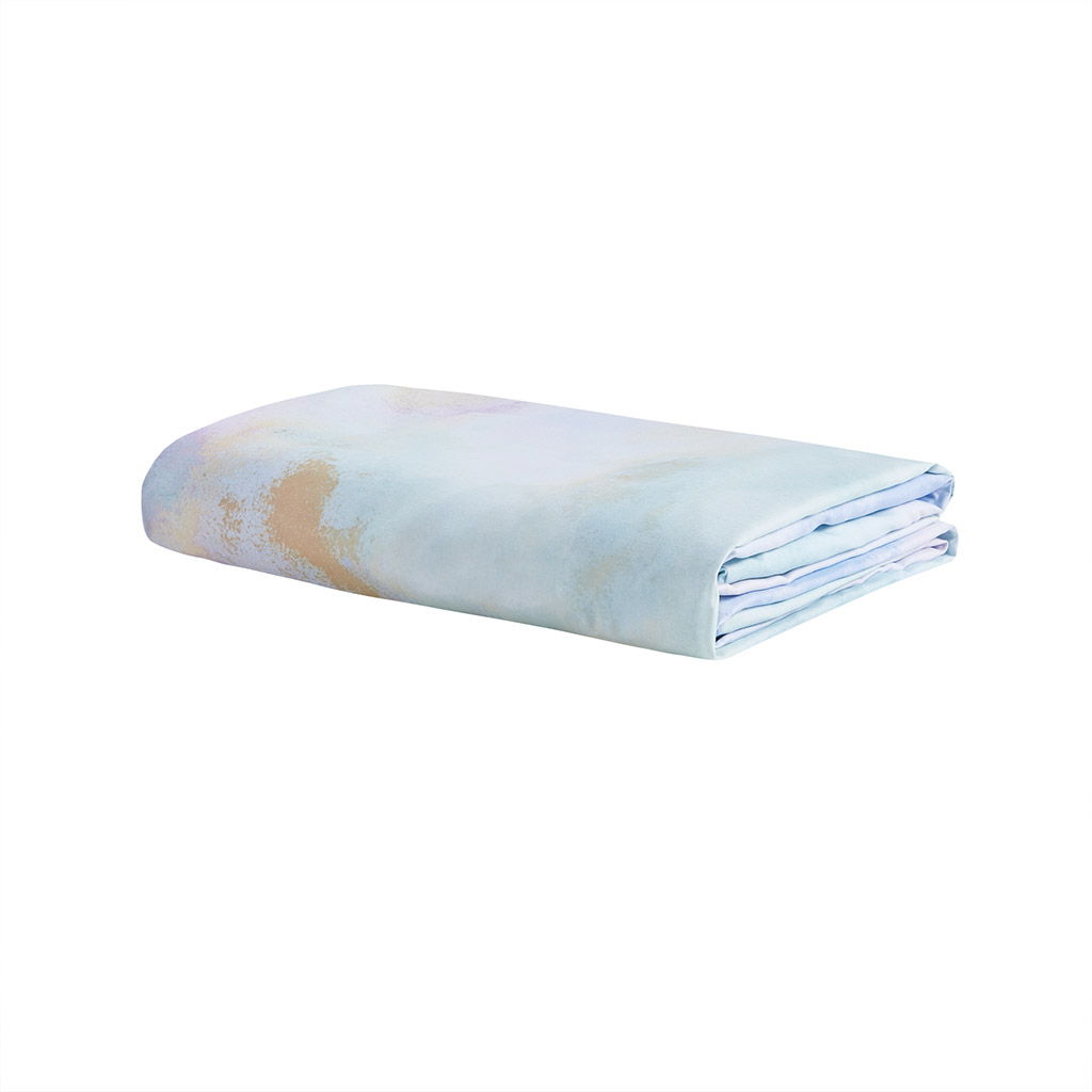 Cassiopeia - Watercolor Tie Dye Printed Duvet Cover Set - Aqua