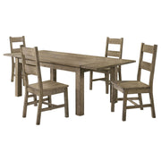 Cressley - 5 Piece Dining Set With Ladder Back Chairs - Light Oak