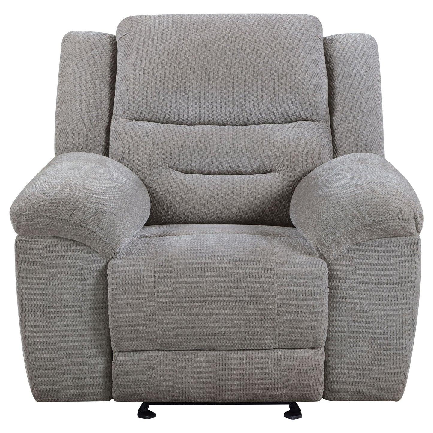 Sebring - Upholstered Glider Recliner Chair With Manual Recline And Smooth Gliding Motion - Gray