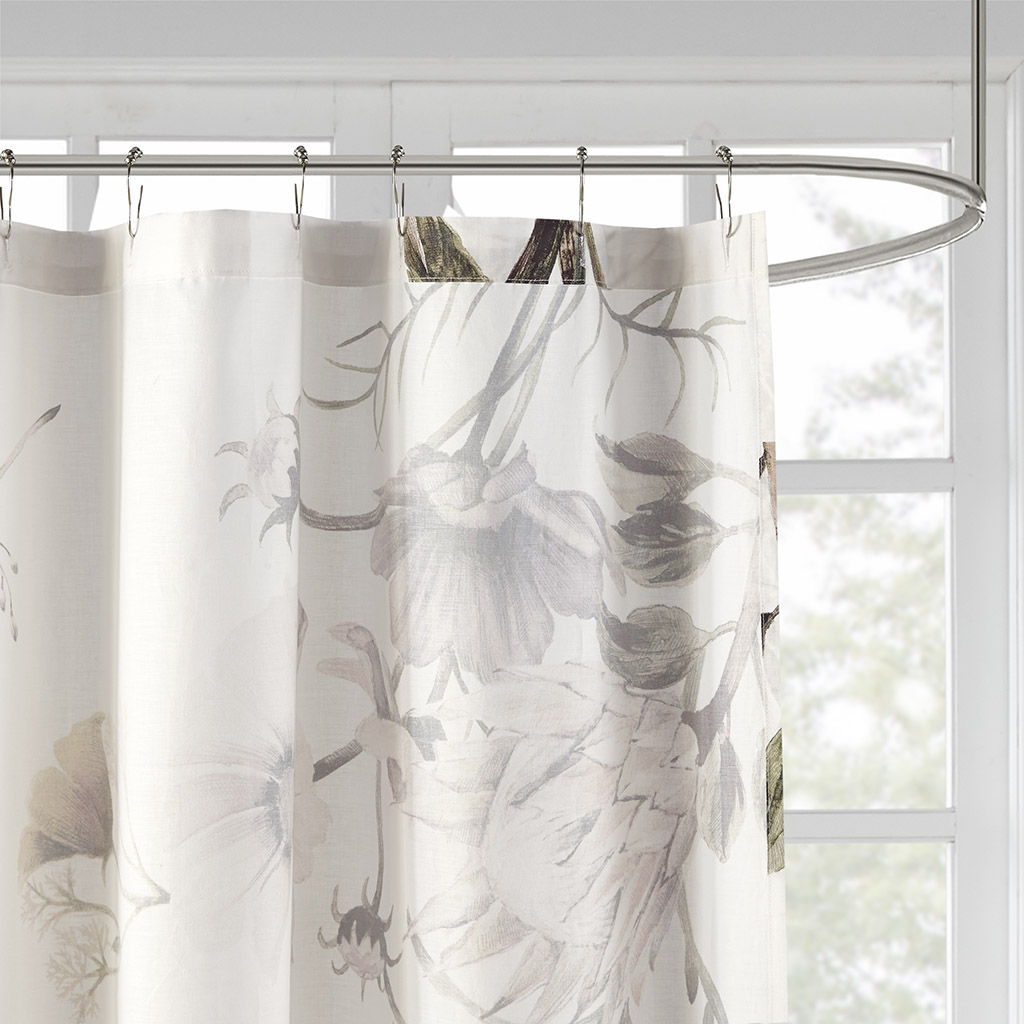Cassandra - Printed Shower Curtain - Blush