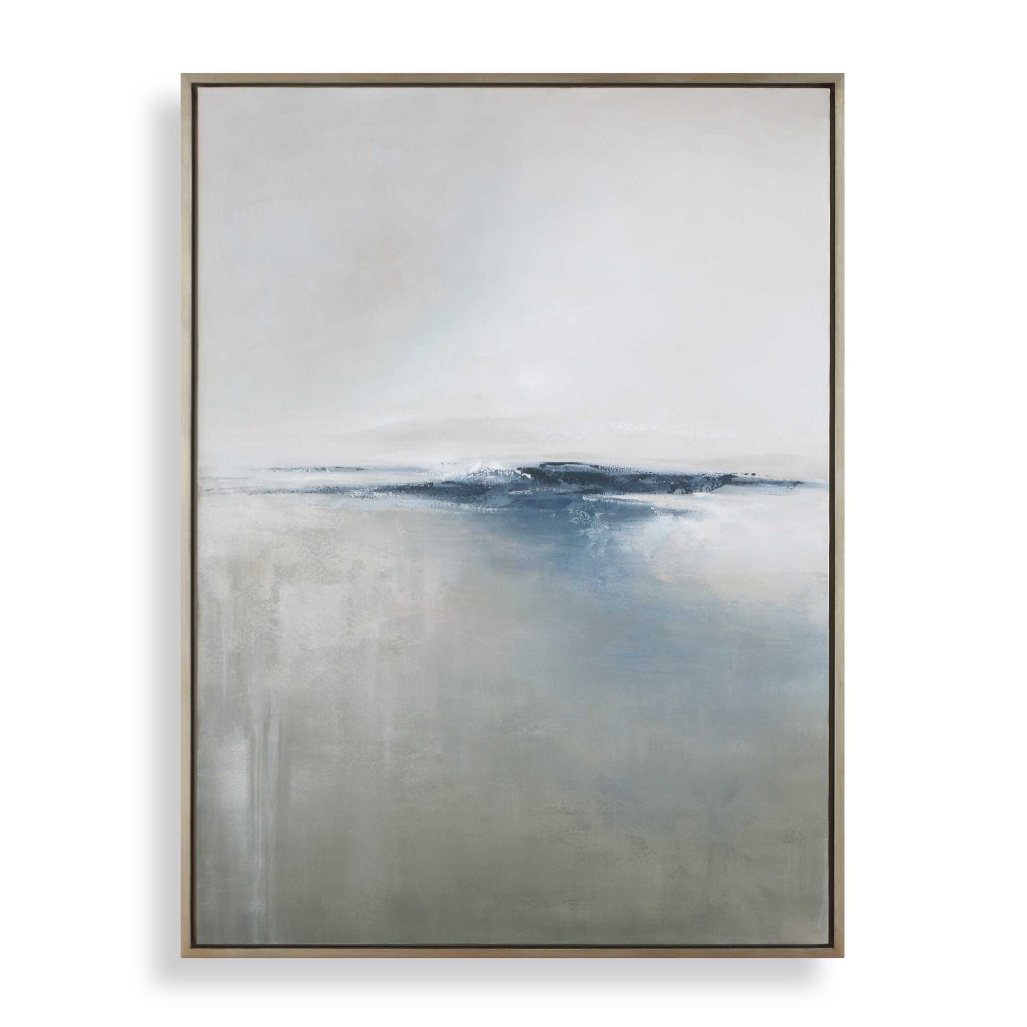 Above The Waterline - Abstract Painting - Blue / Gray / White