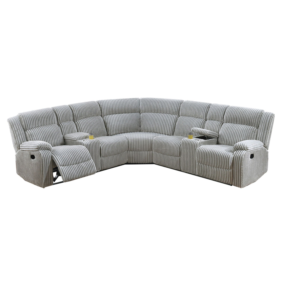 Power Motion Sectional LAF / RAF Loveseat With Console Cup Holders