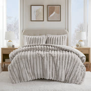 Jasmine - King Ultrasoft Ribbed Comforter Set - Light Gray