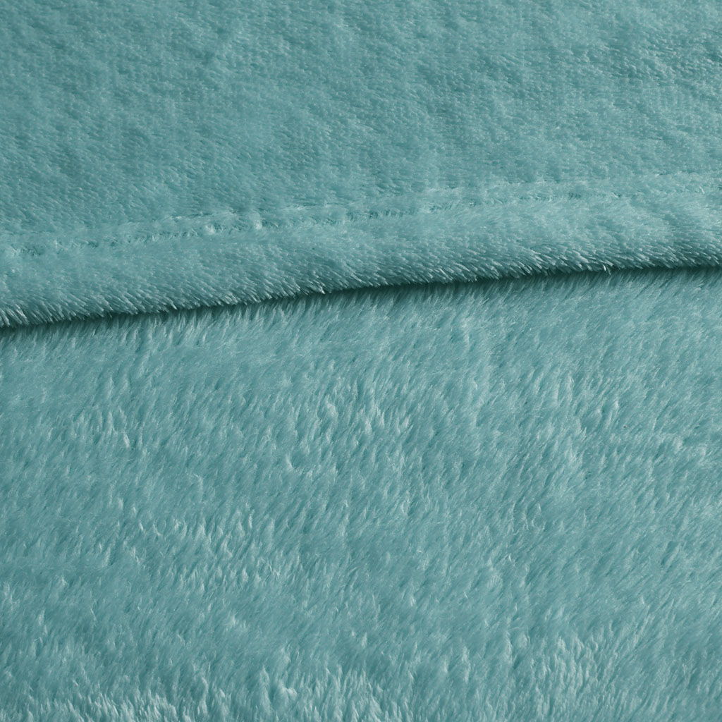 Microlight Plush - Twin Oversized Blanket - Aqua