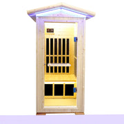 Single Person Spruce Far Infrared Sauna With Ambient Lighting And Bluetooth Music - Natural