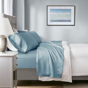 1000 Thread Count - California King HeiQ Smart Temperature Blend 4 Piece Sheet Set - Blue