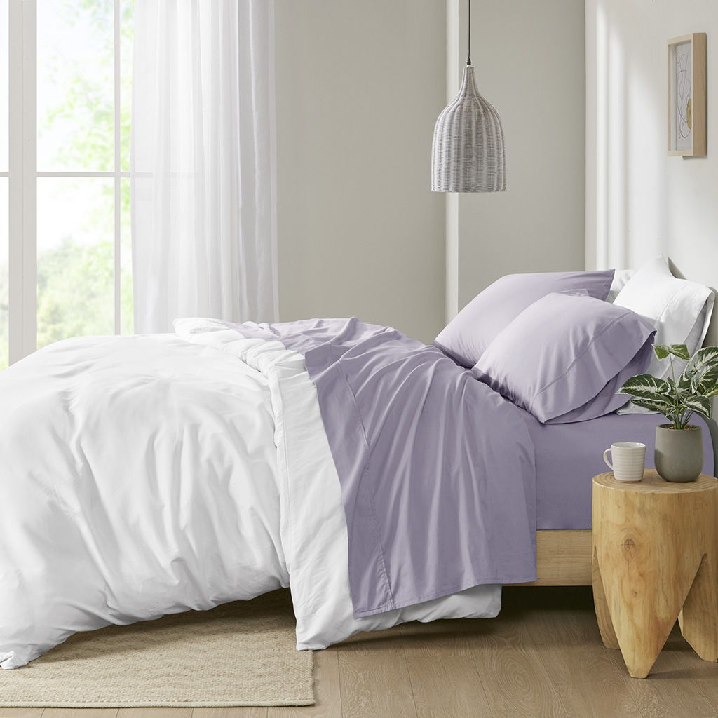 Peached Percale - King Sheet Set - Purple