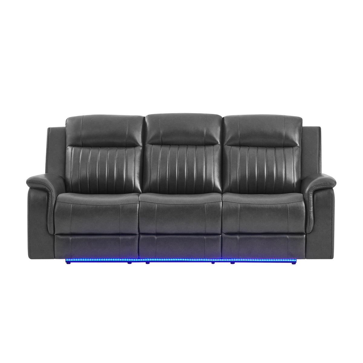 Ian - Power Reclining Sofa With LED & Global Surround System - Charcoal