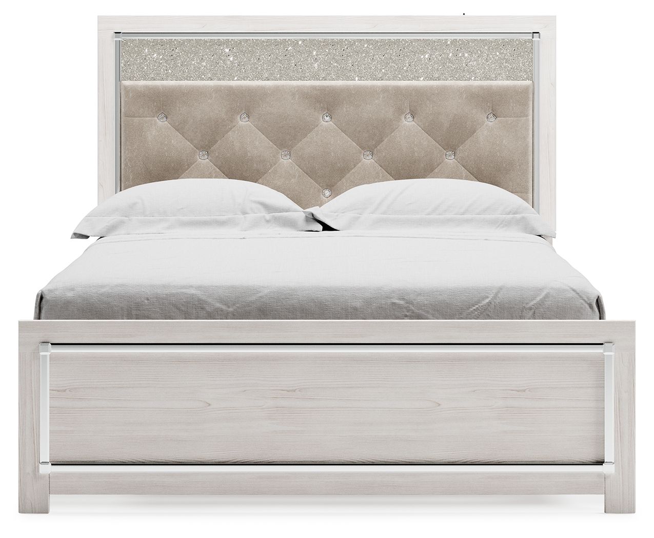 Altyra - Queen Panel Bed With Roll Slats - White