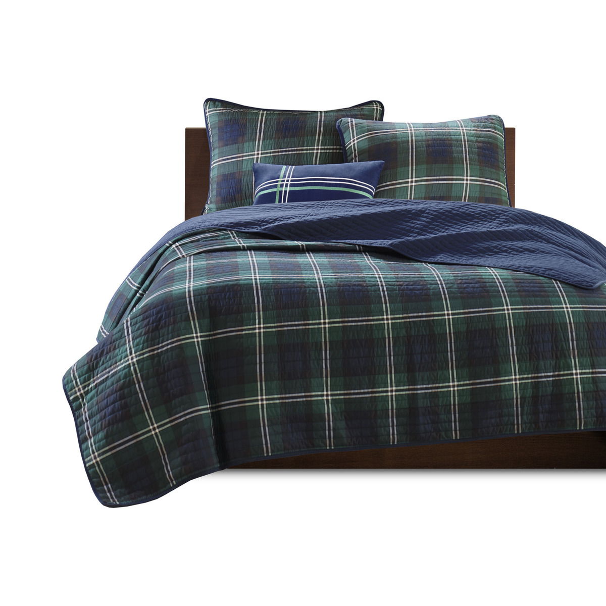 Brody - Reversible Coverlet Set - Blue