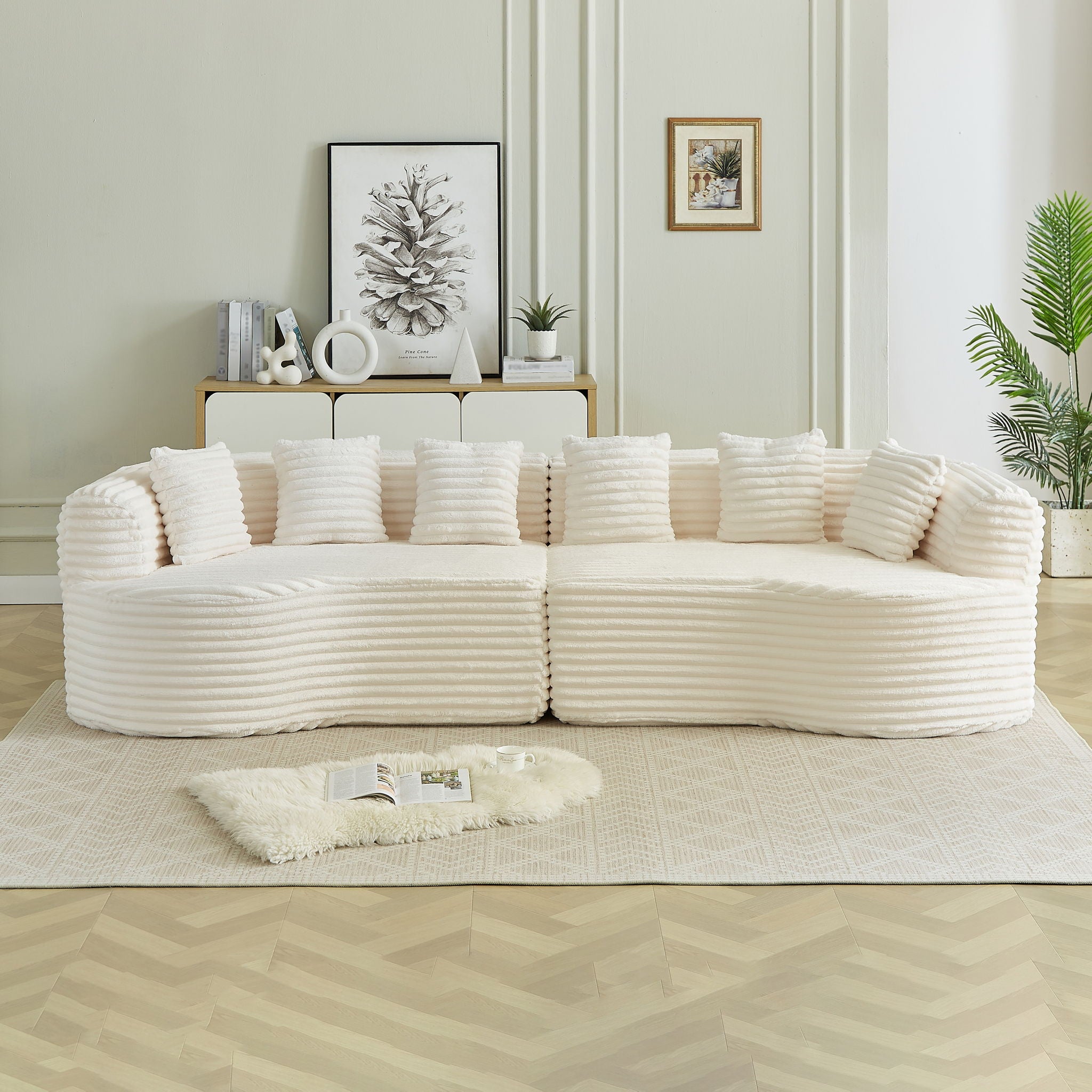 Sectional Sofa, Oversized 4 Seater With Deep Seat Design