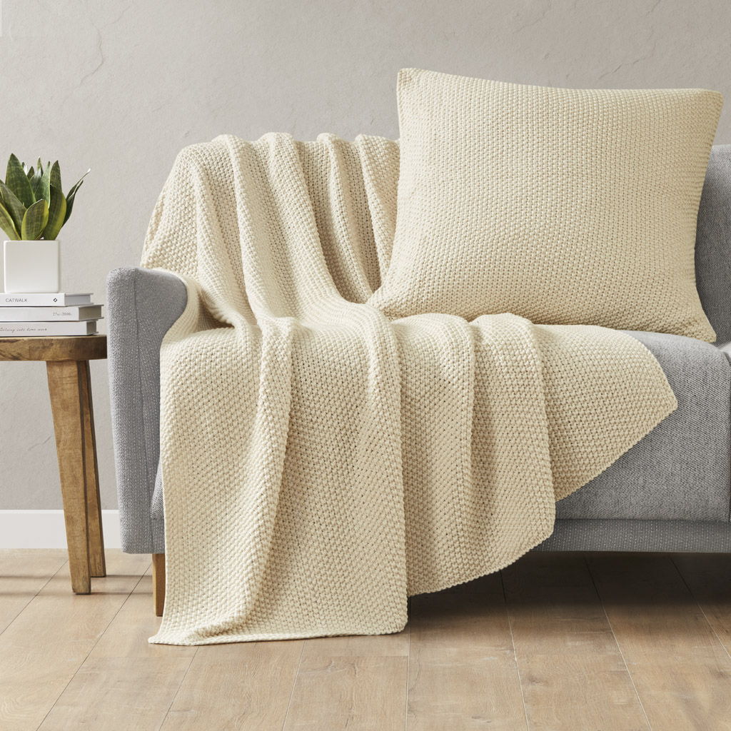 Bree Knit - Euro Pillow Cover - Ivory