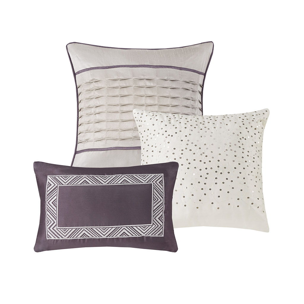 Rhapsody - King 7 Piece Comforter Set - Purple