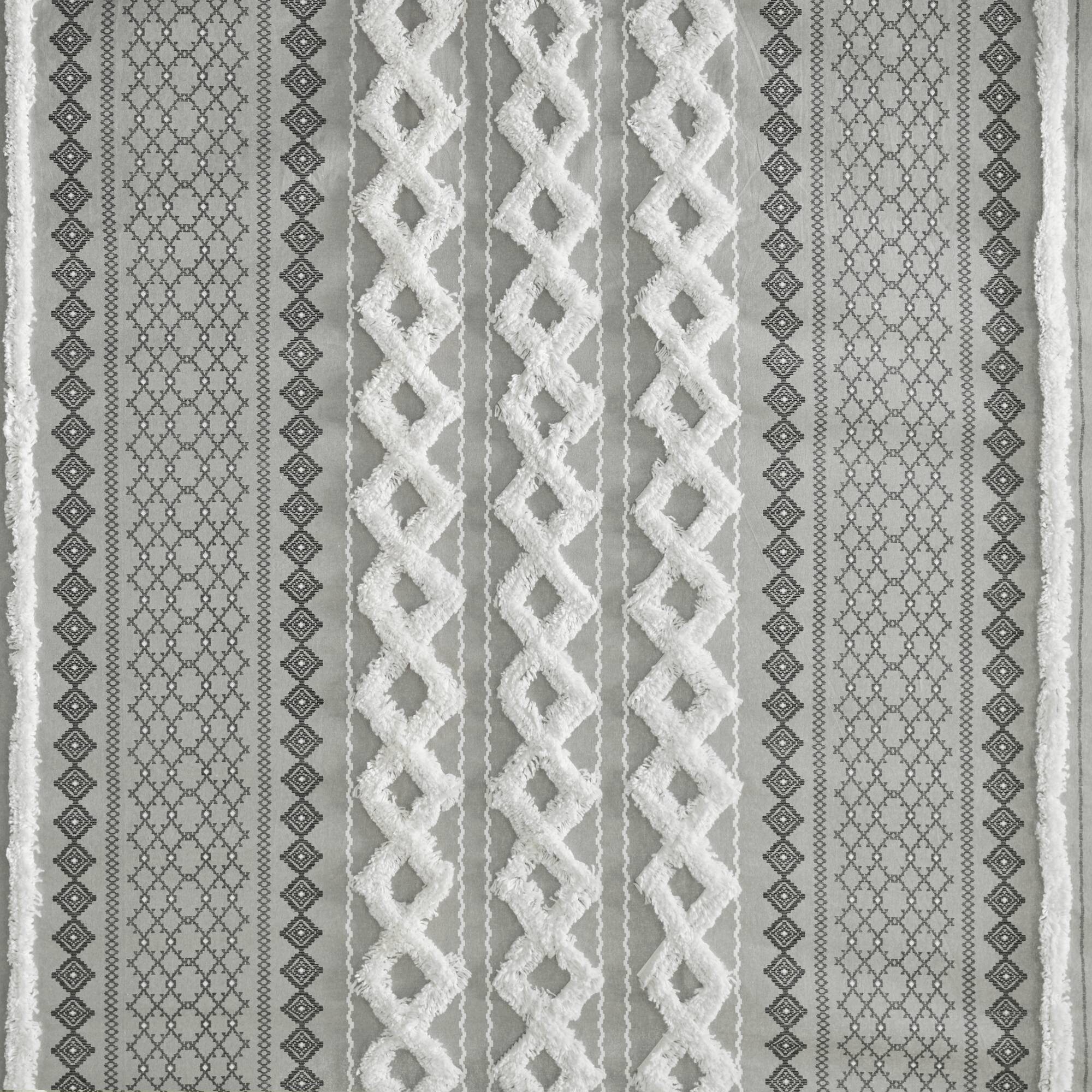Imani - Printed Shower Curtain With - Gray
