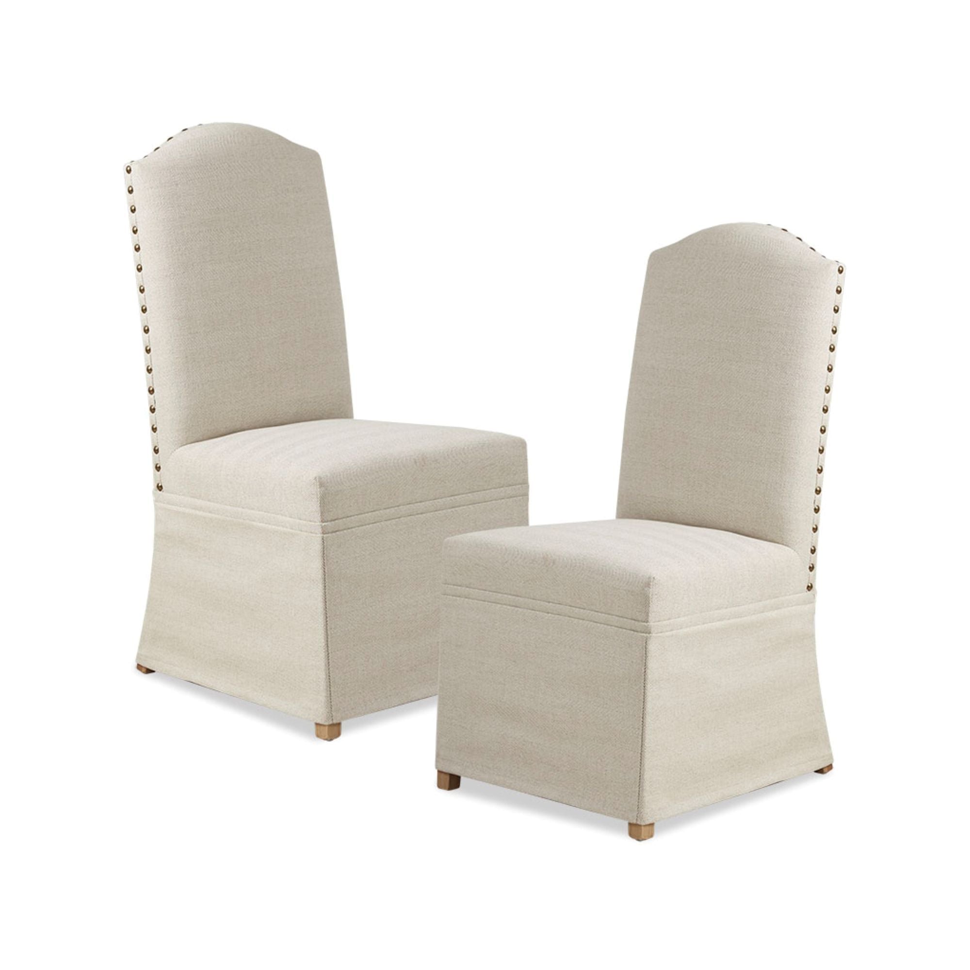 Foster - High Back Dining Chairs With Skirts (Set of 2) - Beige