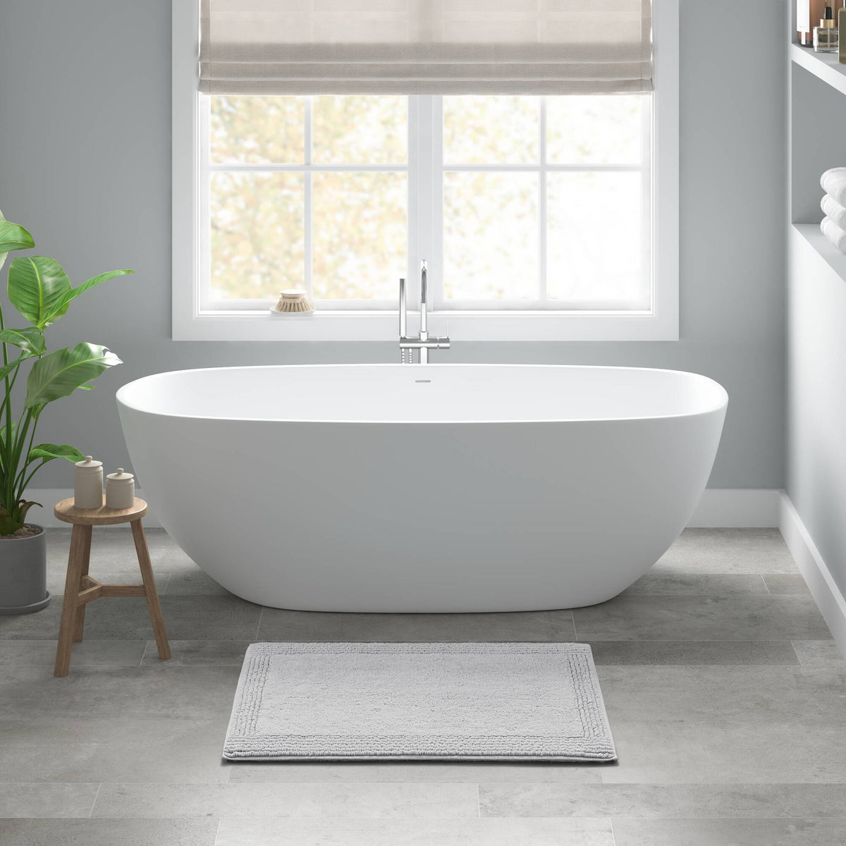 Splendor - 24" x 44" Tufted Reversible Bath Rug - Gray