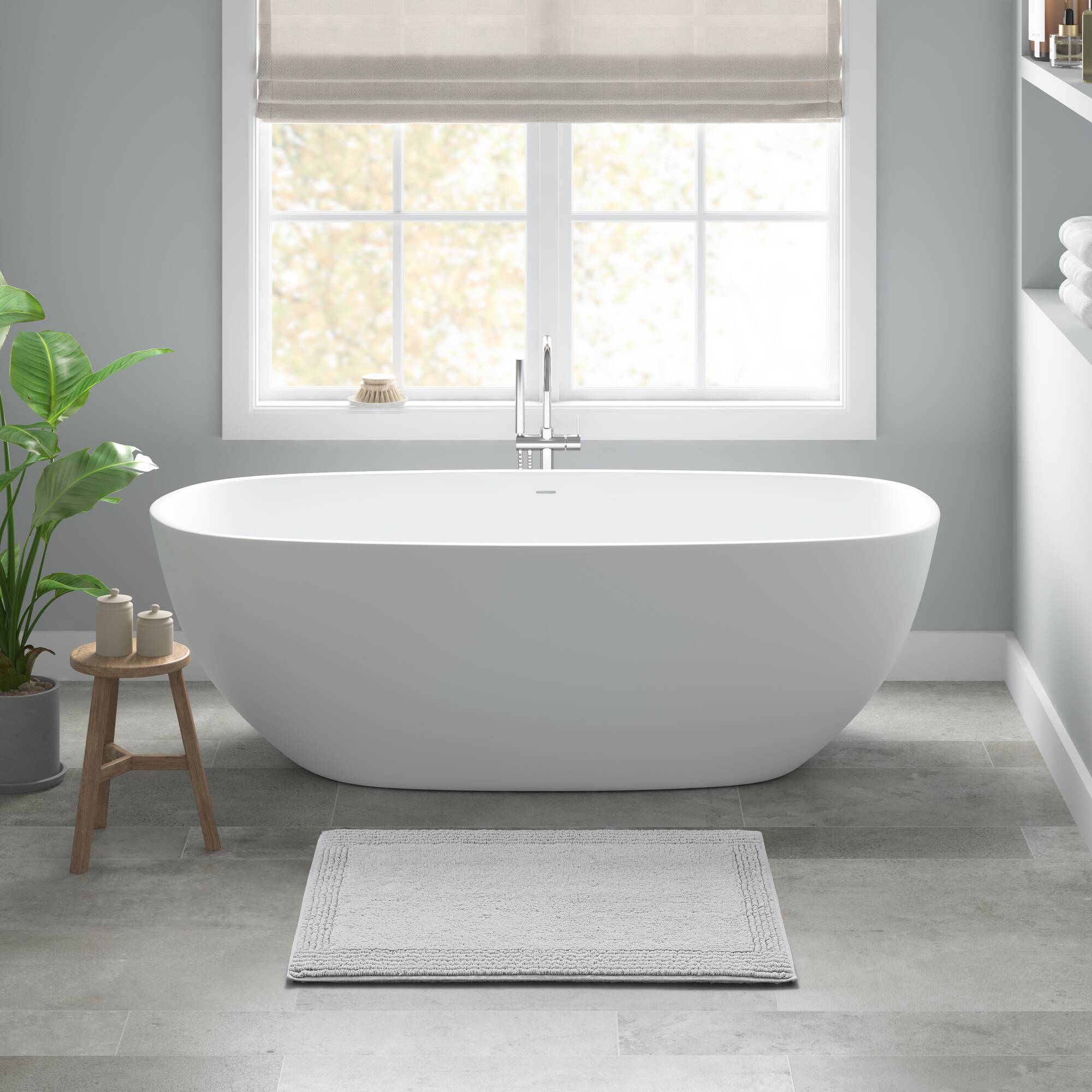 Splendor - 20" x 30" Tufted Reversible Bath Rug - Gray