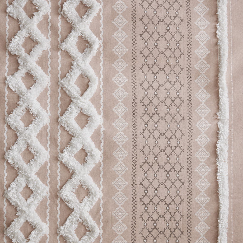 Imani - Printed Window Panel With Stripe And Lining - Blush