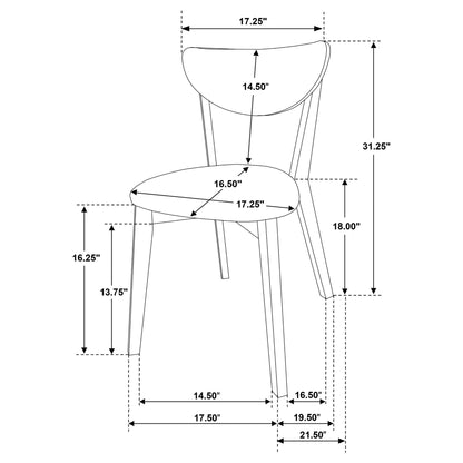 Mid-Century Modern Upholstered Dining Chair (Set of 2)