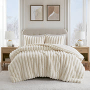 Jasmine - Full/Queen Ultrasoft Ribbed Comforter Set - Ivory