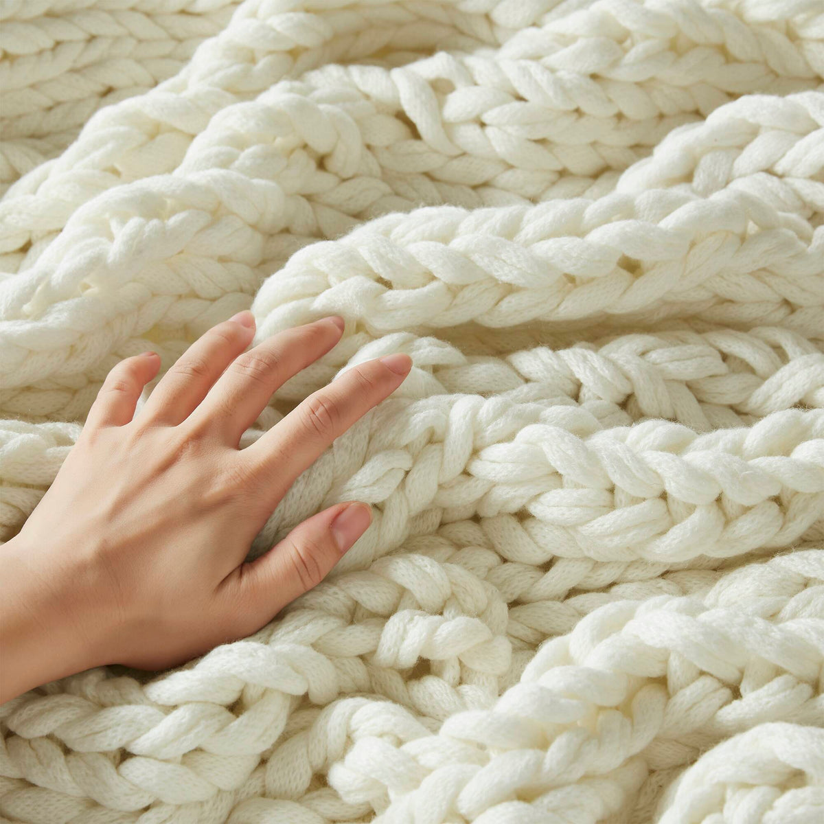 Chunky Double Knit - Handmade Throw - Ivory