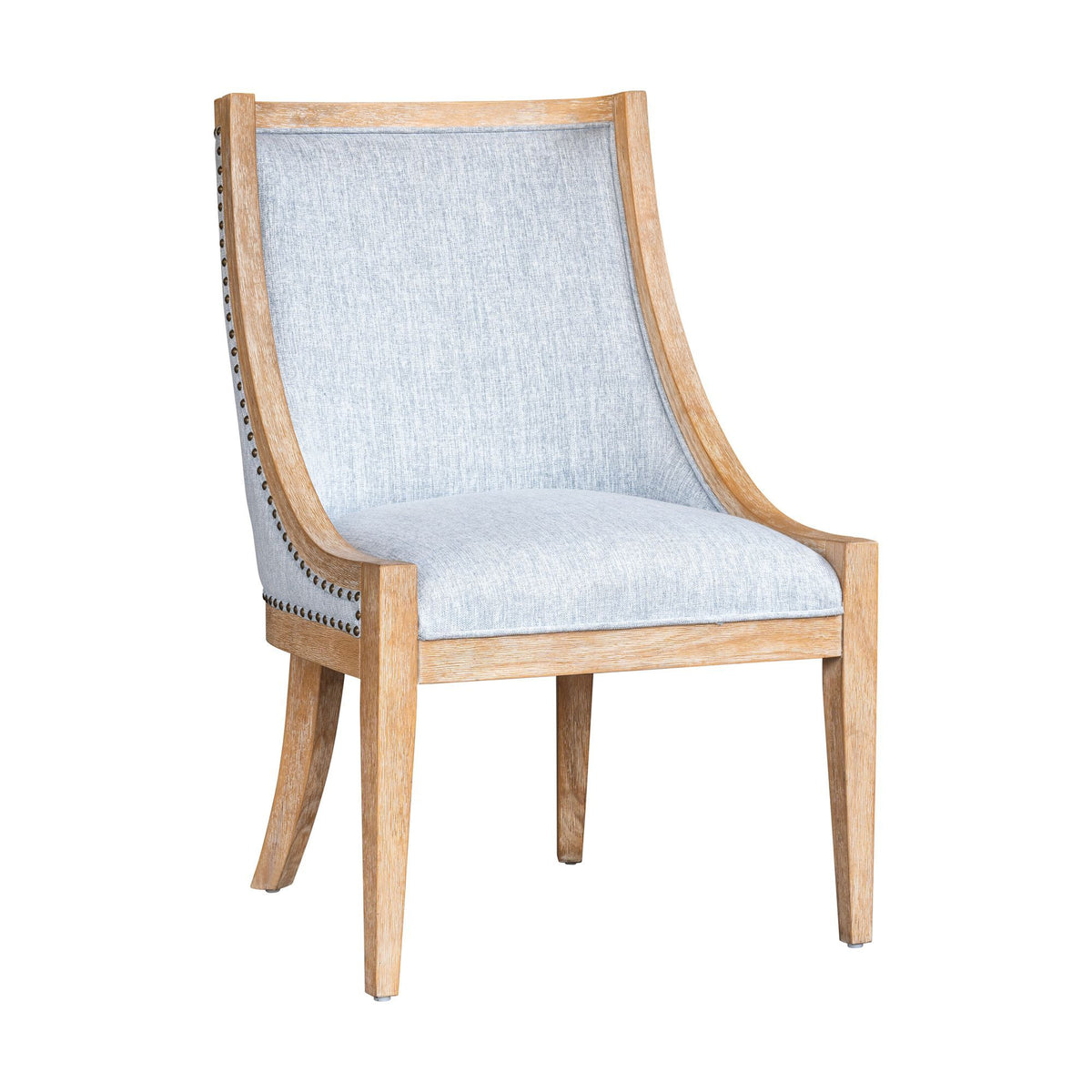 Elmcrest - Upholstered Dining Chair With Nailhead Trim - Light Blue
