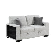 Prato - Loveseat With Storage And USB - Gray