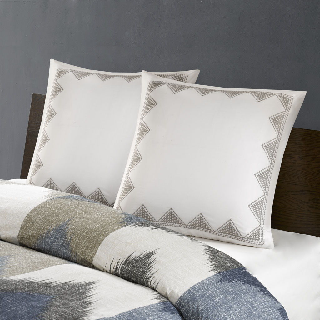 Isla - Embroidered Euro Sham - White