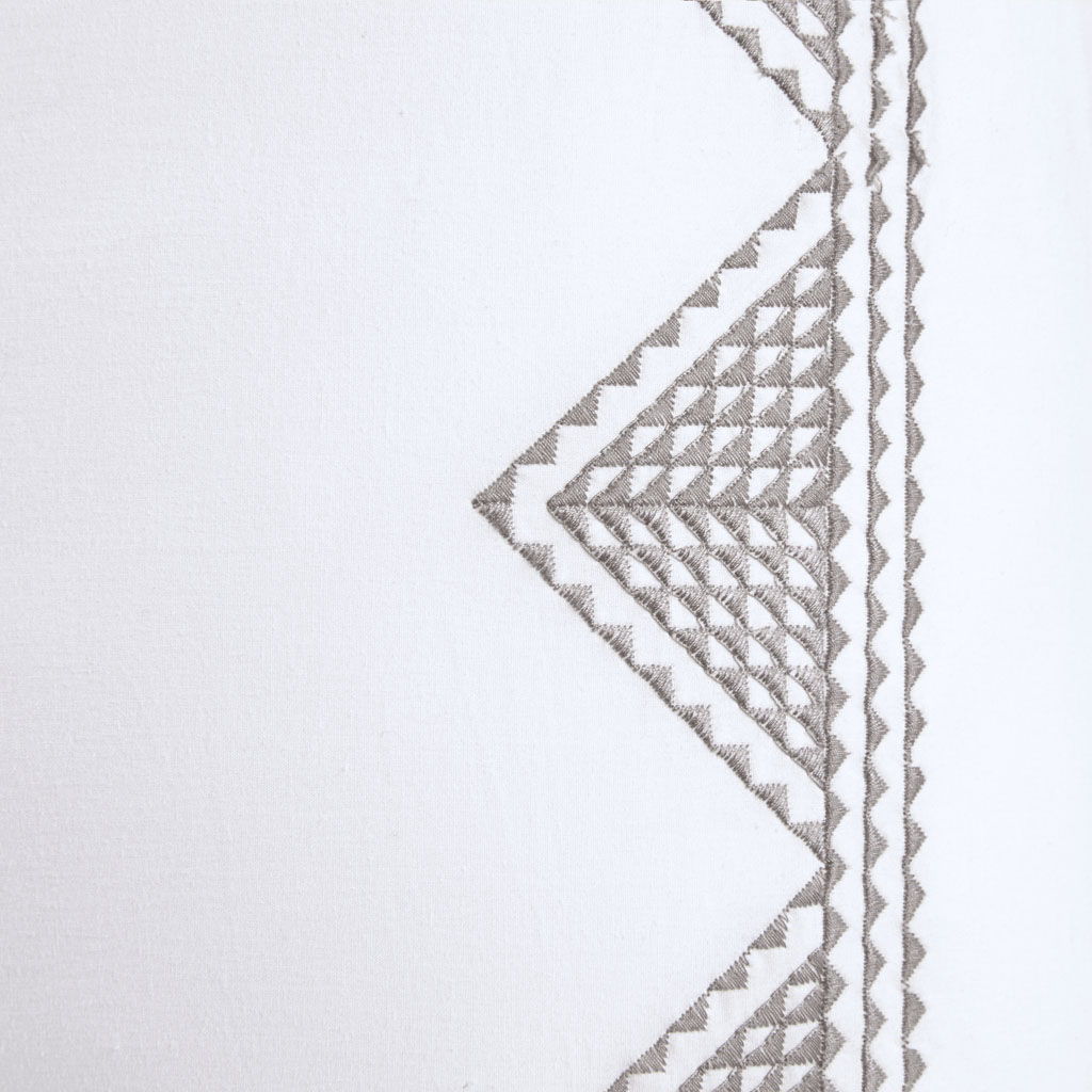 Isla - Embroidered Euro Sham - White