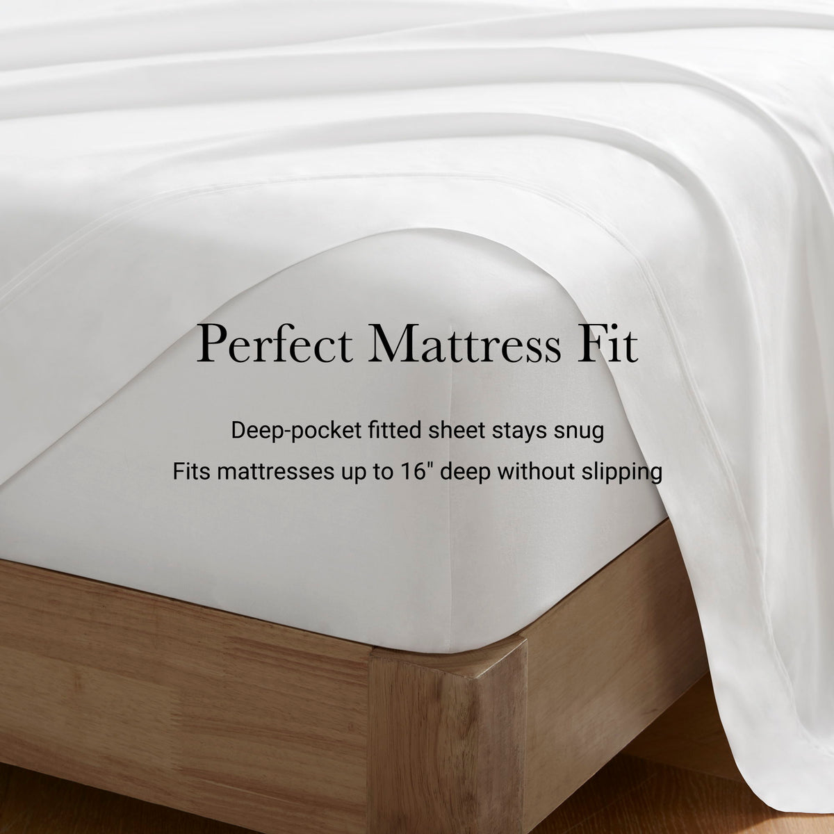 Split King Sateen Sheet Set - White